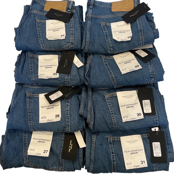 RELISTED RAG & BONE Logan Mid-Rise Featherweight Wide-Leg Jeans in Lily - NWT - Picture 8 of 11